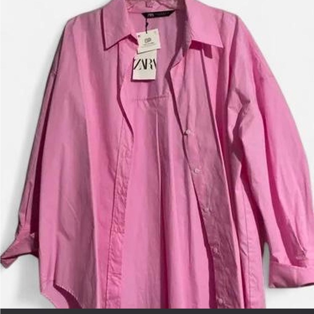 Zara Vibrant Pink Collared Shirt